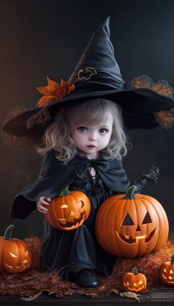 Photo halloween cute witch