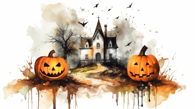 Halloween dag ogen van Jack O' Lanterns trick or treat Samhain All Hallows' Eve All Saints' Eve All hallowe'en griezelig Horror Geest Demon achtergrond 31 oktober Generatieve AI