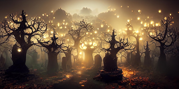 Halloween dag ogen van Jack O' Lanterns trick or treat Samhain All Hallows' Eve All Saints' Eve All hallowe'en spookachtig Horror Ghost Demon achtergrond 31 oktober
