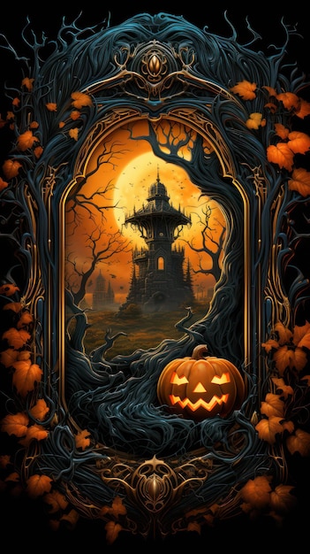 Halloween dark atmosphere illustration