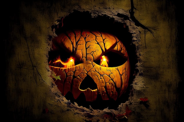 Jack O' Lanterns의 할로윈 데이 눈 속임수 또는 Samhain All Hallows' Eve All Saints' Eve All 할로윈 으스스한 Horror Ghost Demon 배경 10월 31일