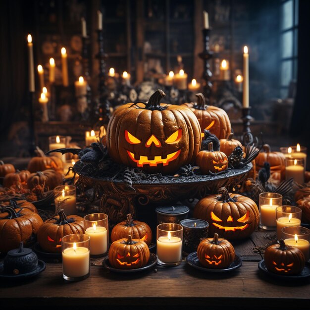 Halloween Day Spooky Magic Halloween Castle amid spooky October nights in a world of gothic fantas