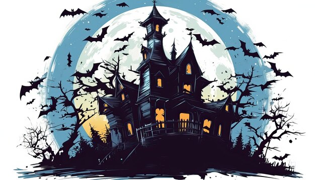 Halloween decoratie clipart op geïsoleerde witte achtergrond