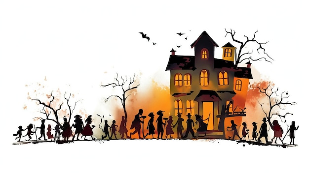 Halloween decoratie clipart op geïsoleerde witte achtergrond