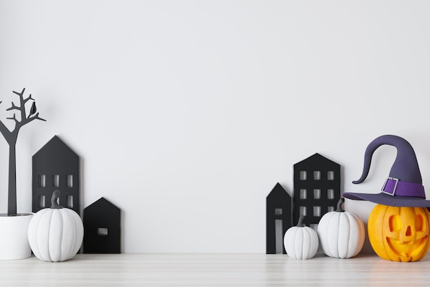 Halloween decoratie met pompoenen