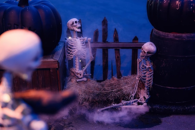 Halloween decoratie met skeletten