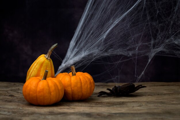 Halloween decoration background. pumpkins