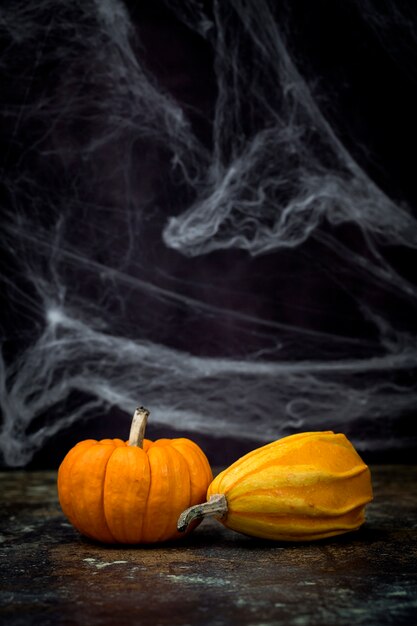 Halloween decoration background. pumpkins