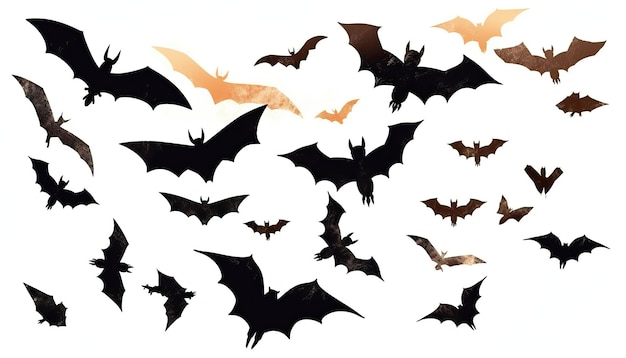 Halloween decoration clipart on isolated white background