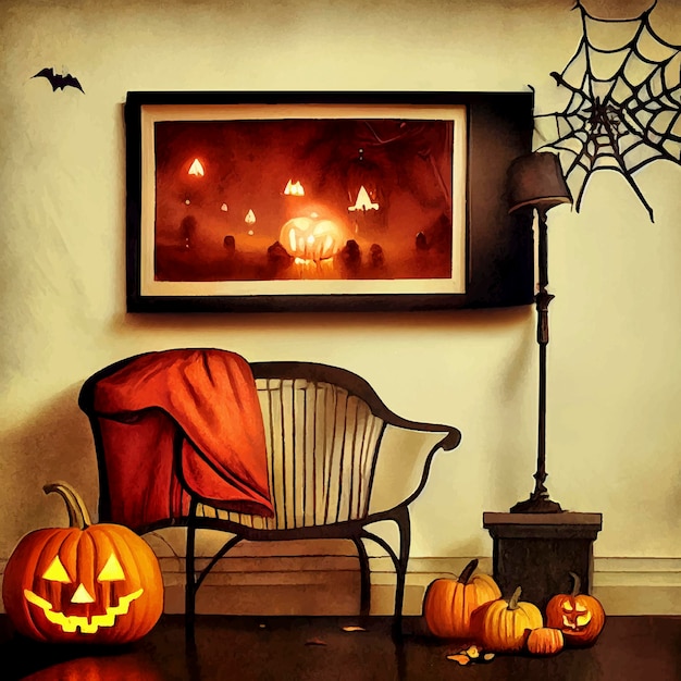 Premium Photo | Halloween decoration at home hallowen illustration