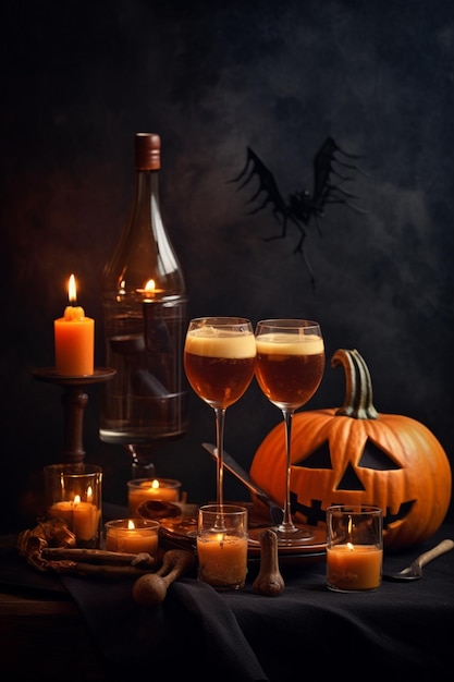 Decorazioni e candele per halloween