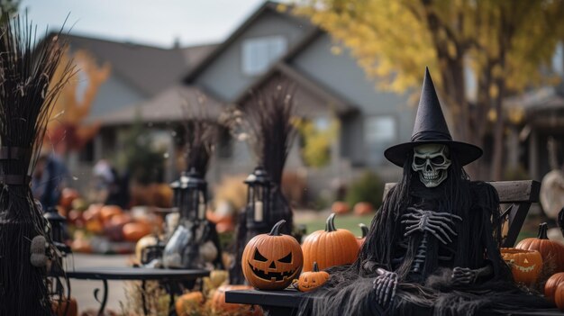 写真 近所のハロウィンの飾り付け