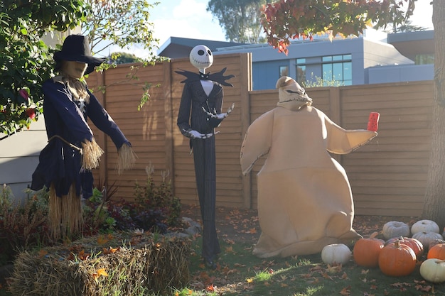 Halloween decorations on streets