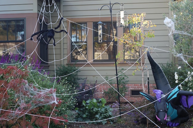 Halloween decorations on streets