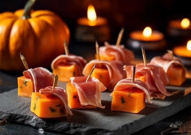 Halloween delicious finger food a closeup view Idea for a halloween food