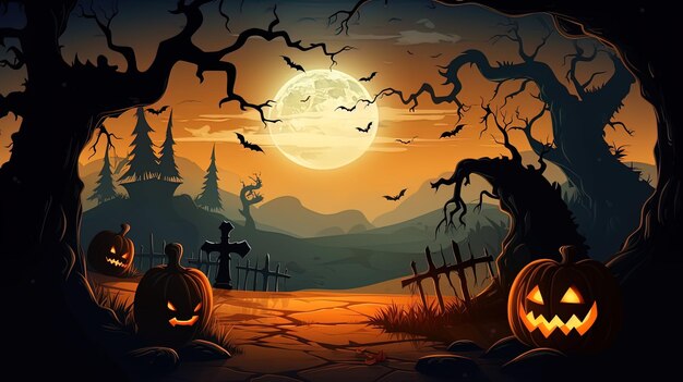 Photo halloween design banner halloween happy halloween scary