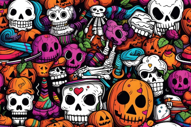 halloween design Seamless pattern vector graphic ai generated