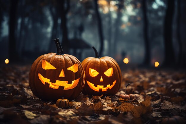 Halloween design with pumpkins