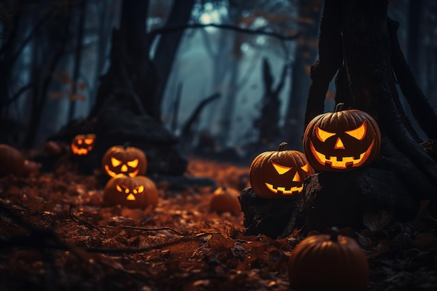 Halloween design with pumpkins