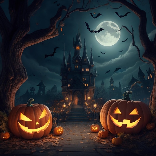 halloween donker en mysterieus halloween nacht kunst halloween dag halloween achtergrond