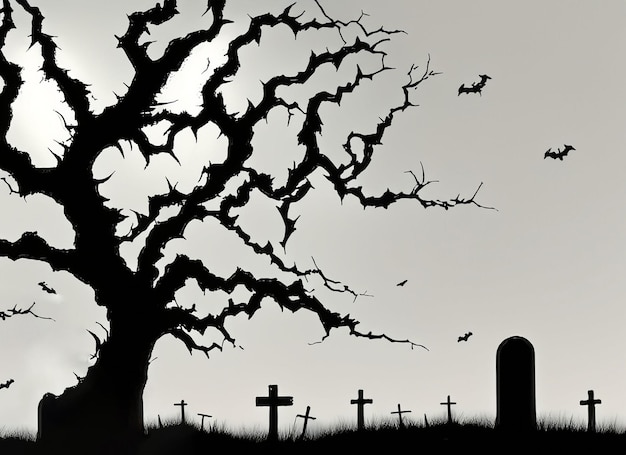 Halloween dood boom op witte achtergrond