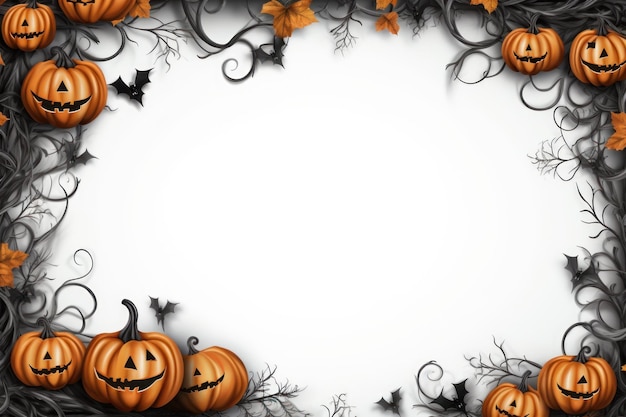 Halloween edge border large empty space in center Generative AI