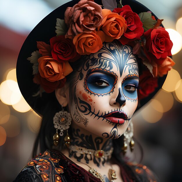 Halloween Elegance Portrait of a Calavera Catrina