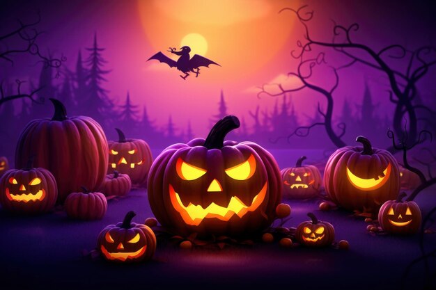 Halloween elements background wallpaper website with copy space