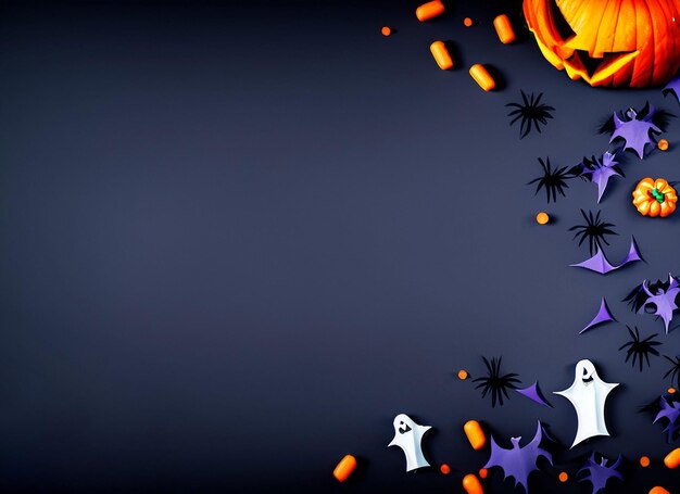 Halloween elements for copy space