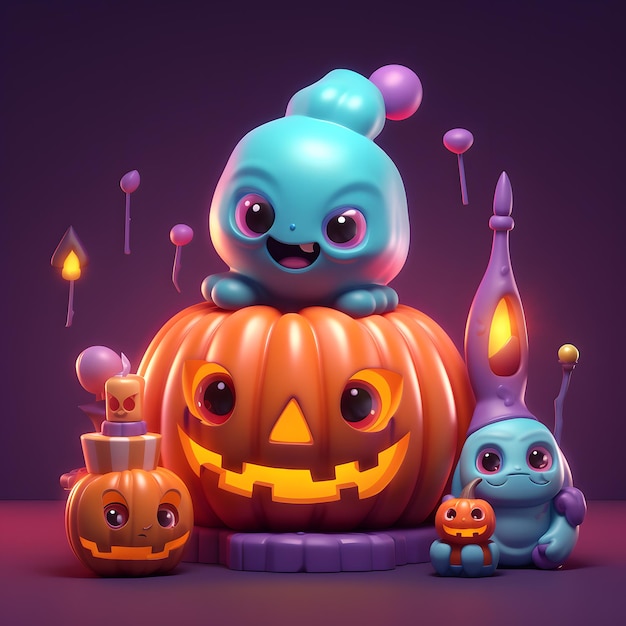 Halloween_elements_cute_style_rendering_cartoon_c4d