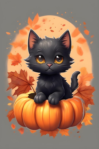 Halloween en kattenillustratie