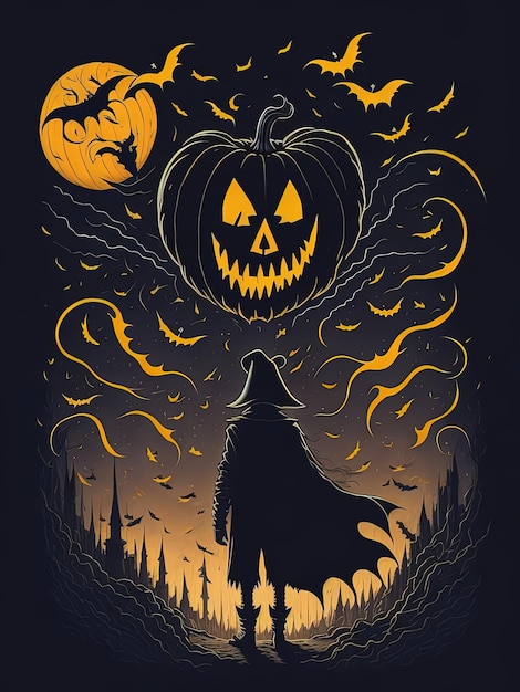 Halloween Enchantment Pumpkin Hoodies Witchy Magic and Batthemed Tshirts