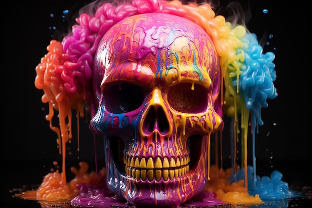 Foto halloween etherisch chromatisch mystiek abstract griezelig schedelbehang