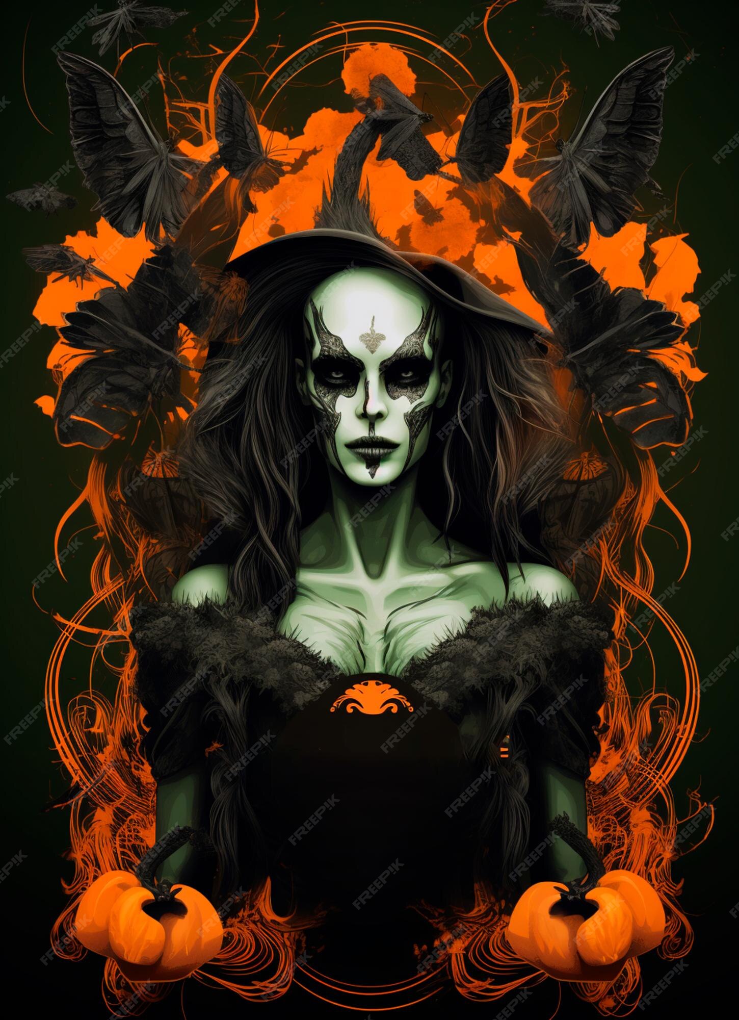 Premium AI Image Halloween event flyer