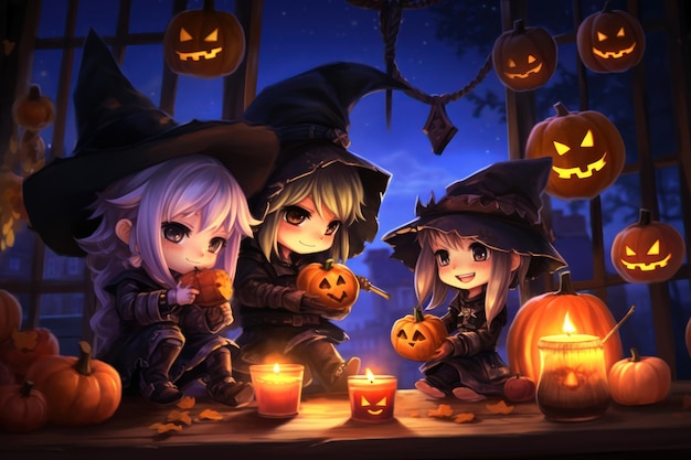 Halloween Event Happy Halloween Halloween spooky background scary pumpkins scene Generative AI