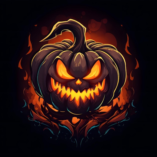 Halloween Evil-pompoenen Halloween-achtergrond Happy Halloween-pompoen Evil Face