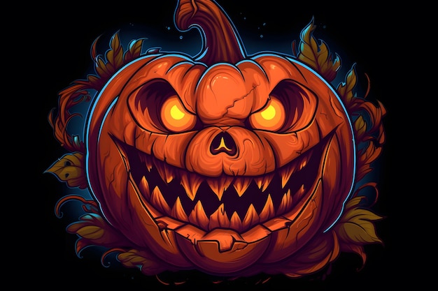 Halloween Evil-pompoenen Halloween-achtergrond Happy Halloween-pompoen Evil Face