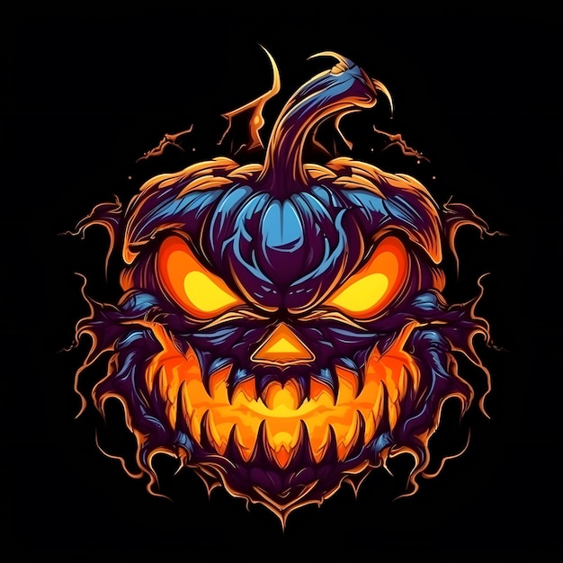 Halloween Evil-pompoenen Halloween-achtergrond Happy Halloween-pompoen Evil Face