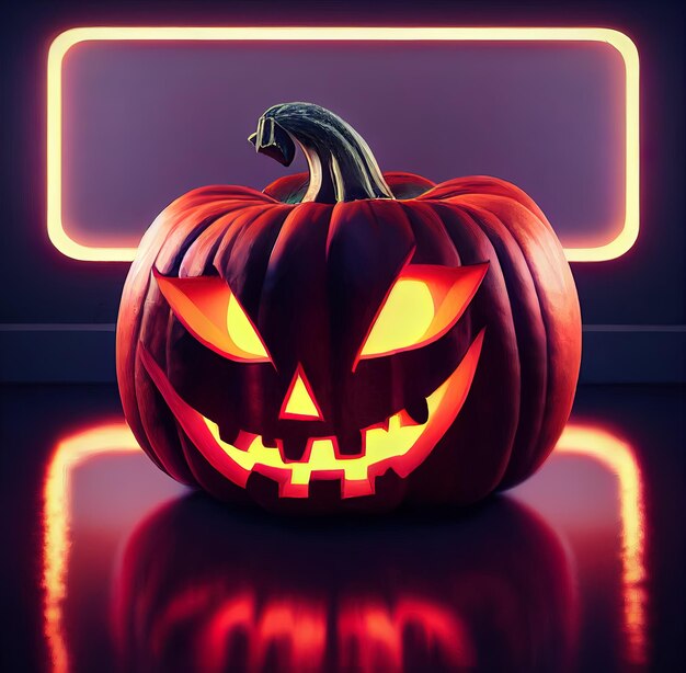 Halloween evil pumpkin cartoon illustration evil pumpkin face