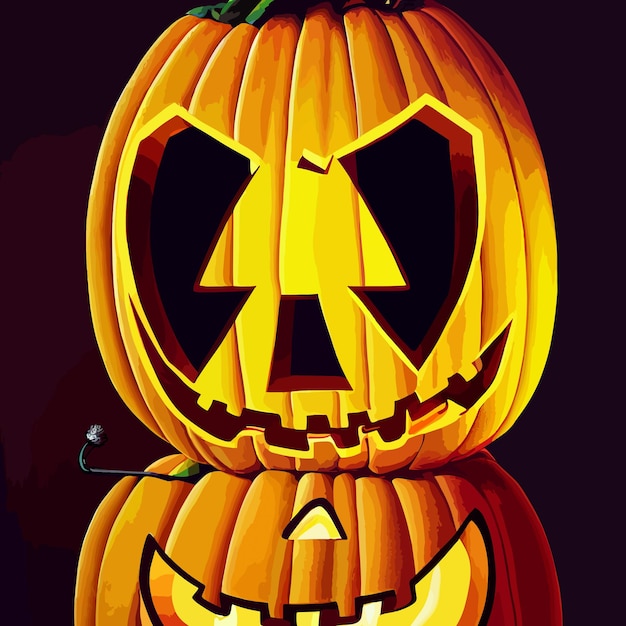 Halloween evil pumpkin illustration halloween pumpkin