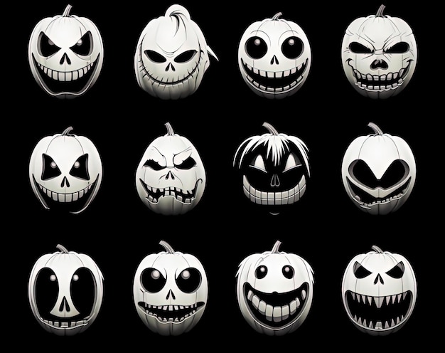 halloween face stencils vector image in the style of ambient occlusion