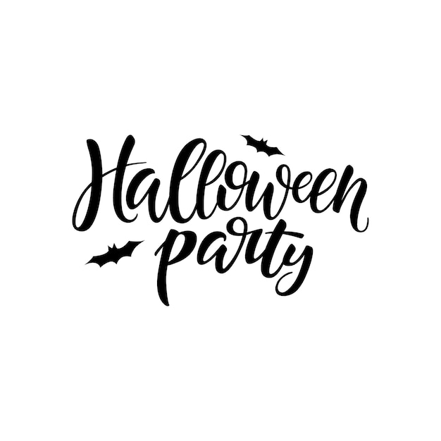 Halloween-feestborstel belettering Handgeschreven Halloween-typografie