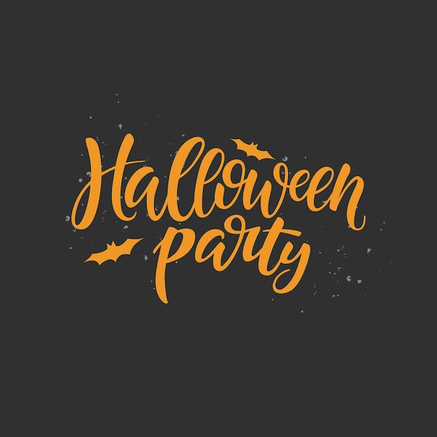 Halloween-feestborstel belettering Handgeschreven Halloween-typografie