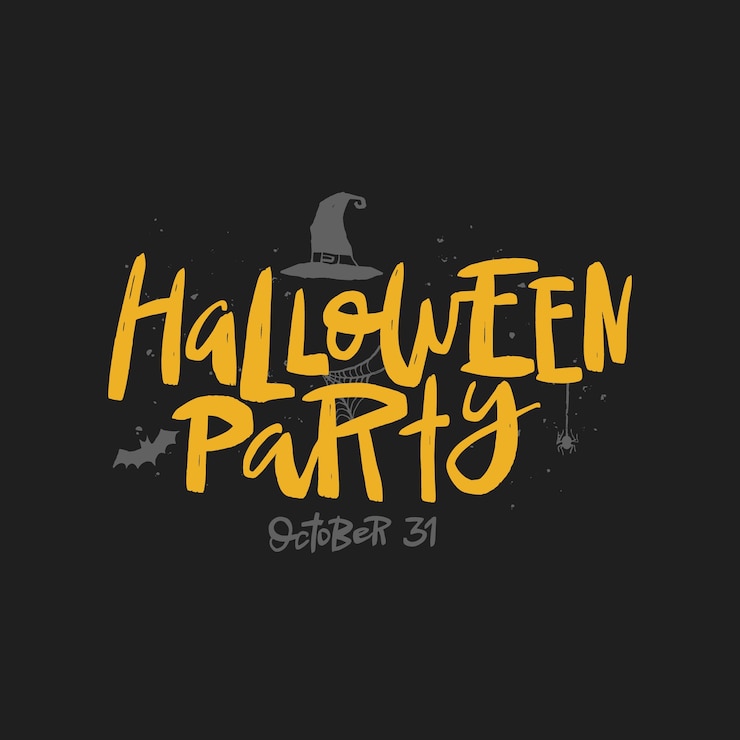 Foto halloween-feestborstel belettering handgeschreven halloween-typografie