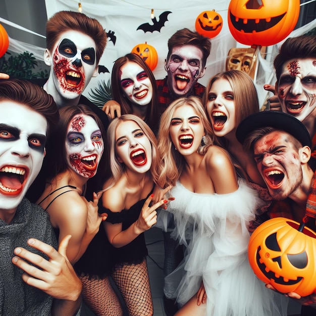 Halloween-feestplezier AI gegenereerde illustratie