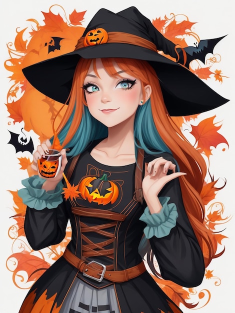 Halloween festival character watercolour painting
