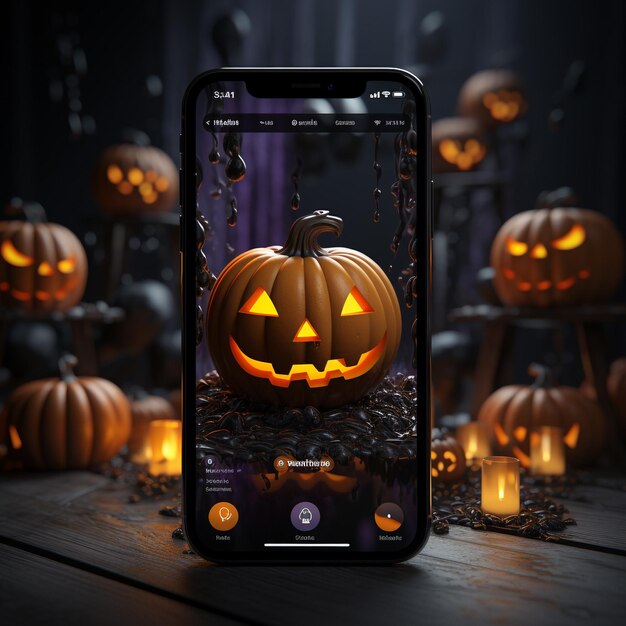 Instagram ソーシャル ネットワーク アプリケーション用のハロウィーン フィルター