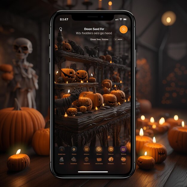 Foto filtro di halloween per un'applicazione di social network instagram