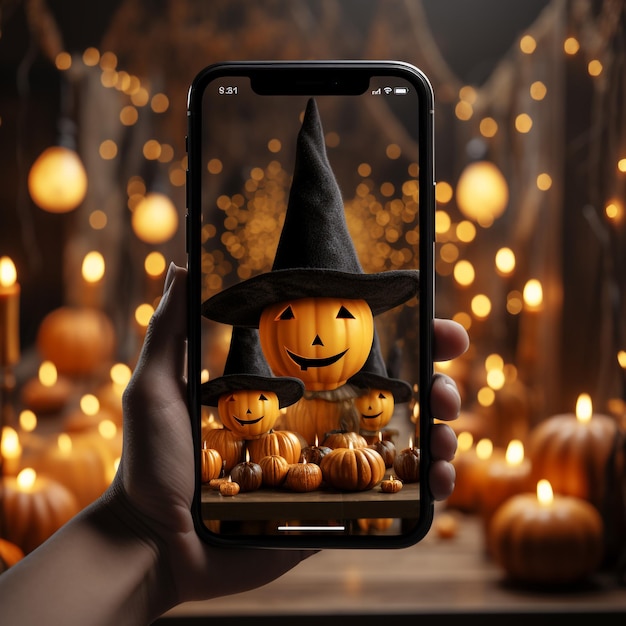 Halloween-filter voor een sociale netwerkapplicatie voor Instagram