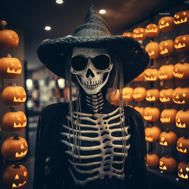 Halloween-filter voor een sociale netwerkapplicatie voor Instagram